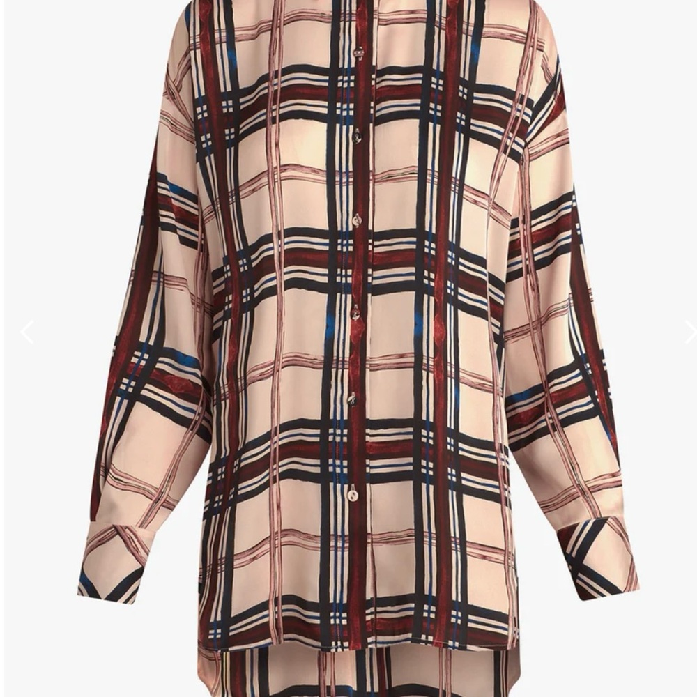 Plaid Button-Up Long Sleeve Shirt